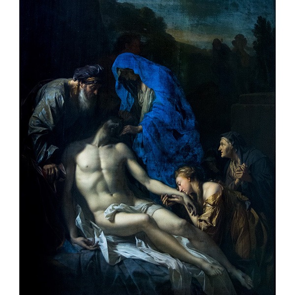 ο πίνακας Η Ταφή του Χριστού, το 1709, από τον Ολλανδό Πίτερ βαν ντερ Βερφ, ο Χρίστος ξαπλωμένος και τέσσερις φιγούρες σκυμμένες πάνω του.